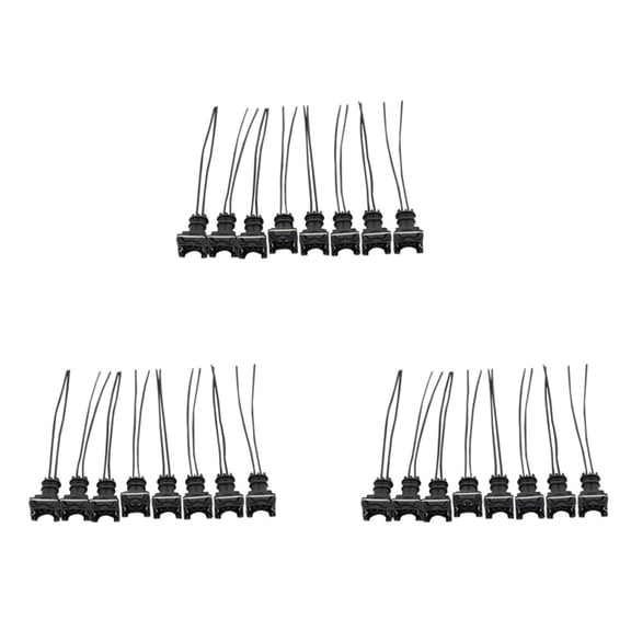 24Pcs Fuel Injector Connector Wiring Plugs Clips for EV1 OBD1 Pigtail Cut & Splice,24x Connector Wiring,Black