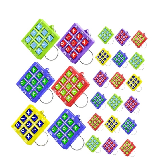 24Pcs Funny Travel Size Puzzle Game Keychain Set Interactive Game Keyring Pendant For Classroom Prizes