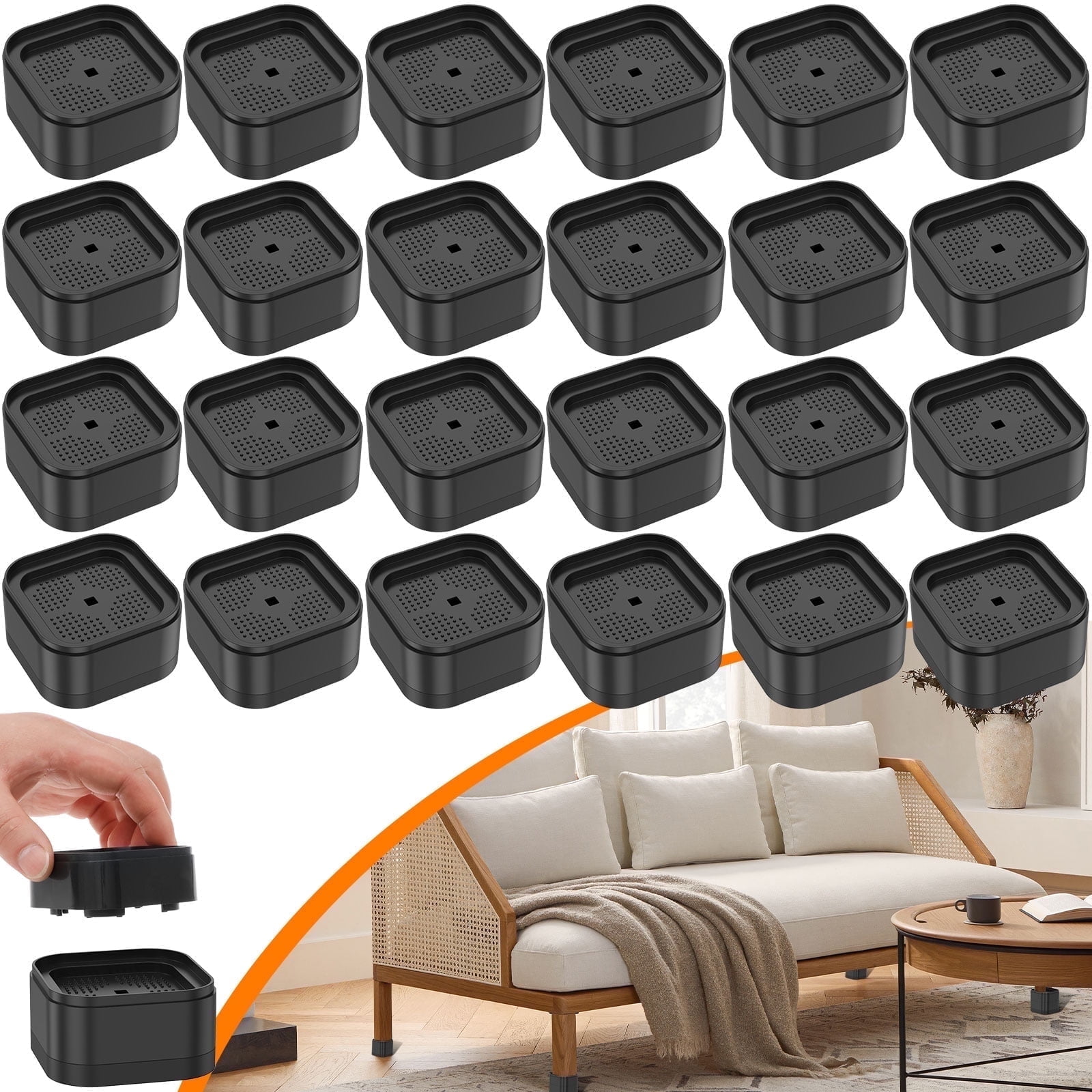 24Pcs Furniture Risers with Nonslip Bottom Adjustable Table Risers ...
