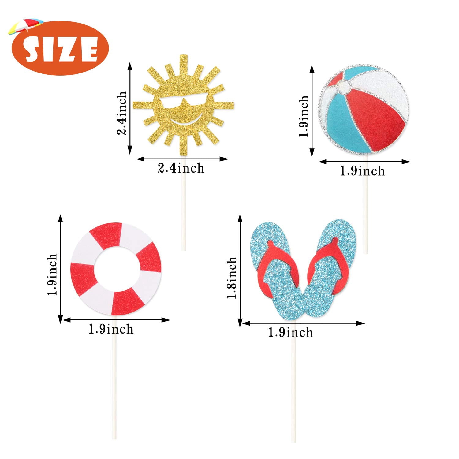 Fangleland Pool Party Birthday Cupcake Toppers Decorations For Girl