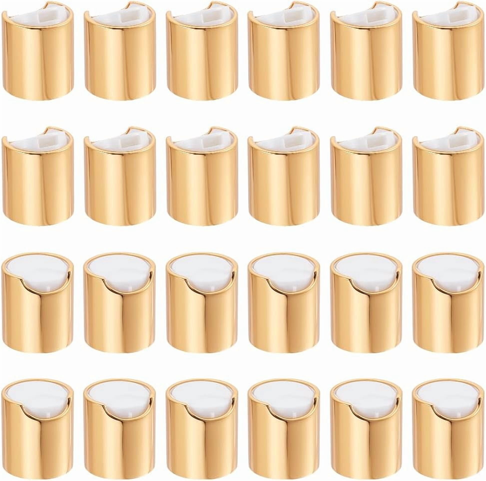 24Pcs Gold Aluminized Plastic Disc Top Caps 20/410 Aluminum Thread Cap ...