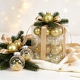 thumbnail image 1 of 24Pcs Gold Christmas Ball Ornaments, Shatterproof Clear & Glitter Gold Xmas Baubles, Christmas Tree Hanging Decorations for Wedding Holiday Party Home Decor, 1 of 6