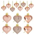 thumbnail image 1 of 24Pcs Gold 's Day Heart Shaped Ornaments Heart Shaped Baubles Ornaments Tree Hanging Decorations, 1 of 5
