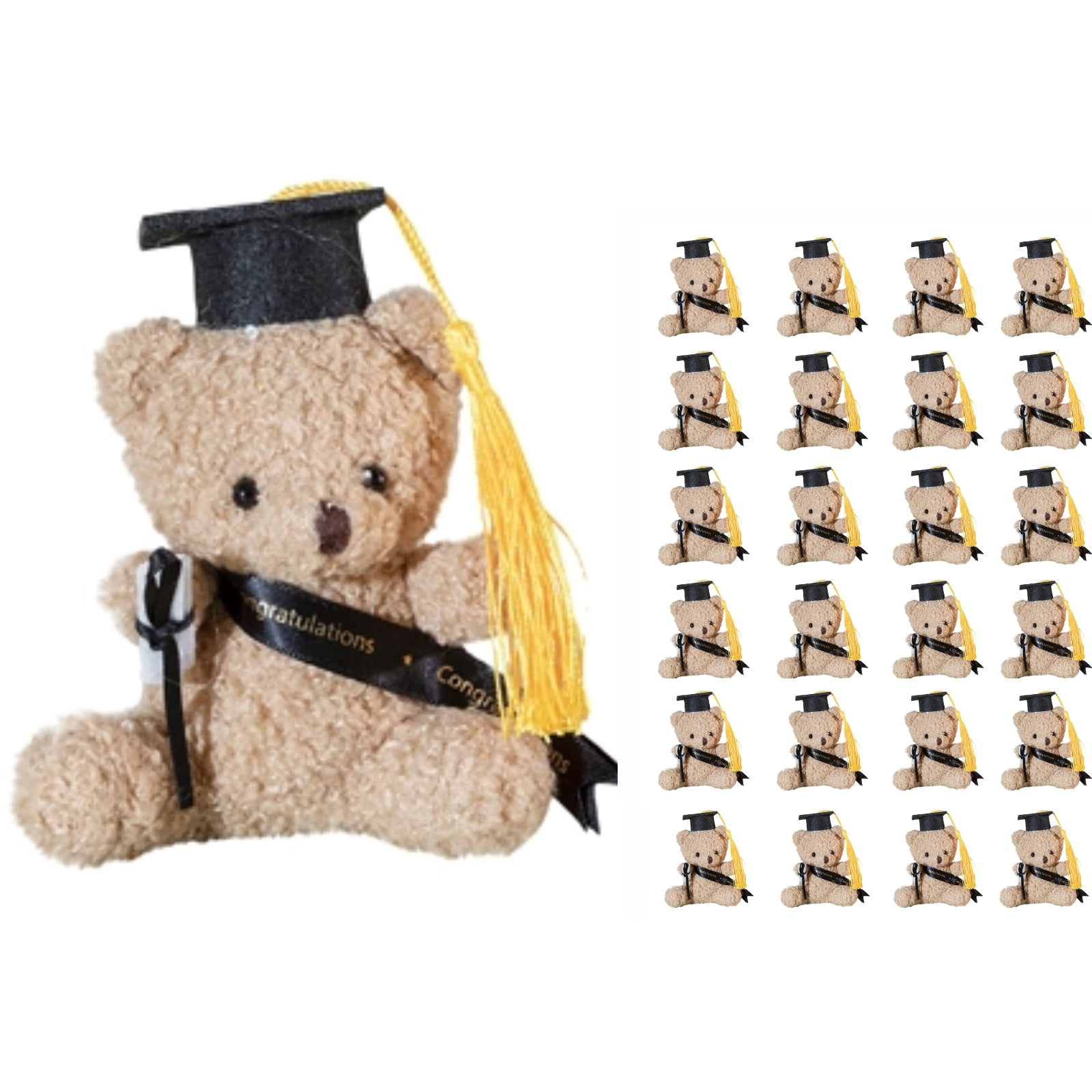 24Pcs Graduation Bear Dolls Soft Plush Decorations for Bouquet and Party