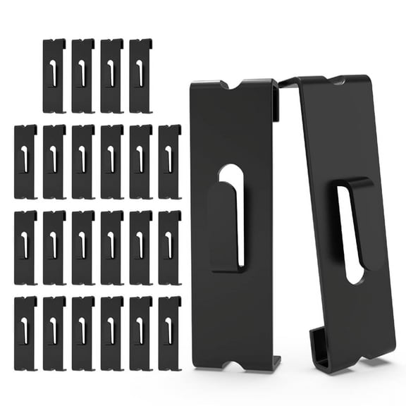 24Pcs Gridwall Hooks Hangers,Grid Panel Hooks Grid Wall Hook Grid Wall Accessories Wire Grid Hook Grid Shelf Hooks Black