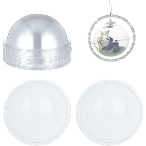 24Pcs Half Ball Dome 3.1 Inch Clear Plastic Domes Candy Holder Shaker Domes Transparent Plastic Dimensional Dome Packing Covers