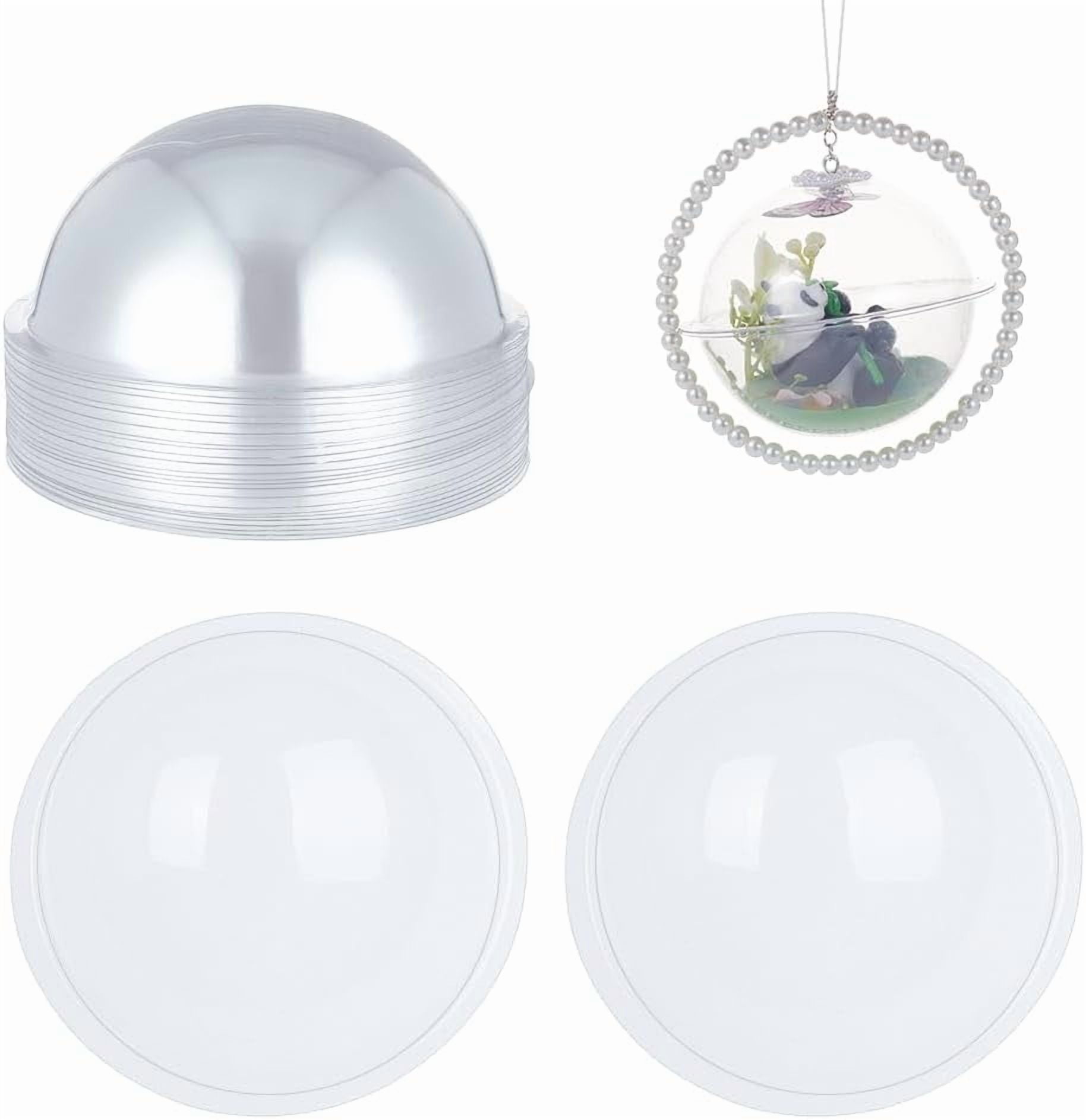 24Pcs Half Ball Dome 3.1 Inch Clear Plastic Domes Candy Holder