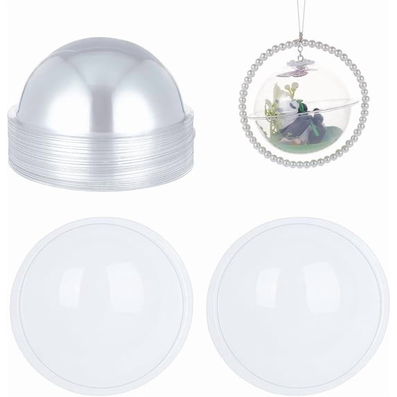 24Pcs Half Ball Dome 3.1 Inch Clear Plastic Domes Candy Holder Shaker Domes Transparent Plastic Dimensional Dome Packing Covers