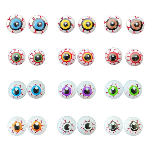 24Pcs Halloween Eyeballs Realistic Looking Eco-friendly Reusable No Odor Multipurpose Enhance Atmosphere PP Material Spooky Creepy Haunted House Eyeballs Ornament for Home