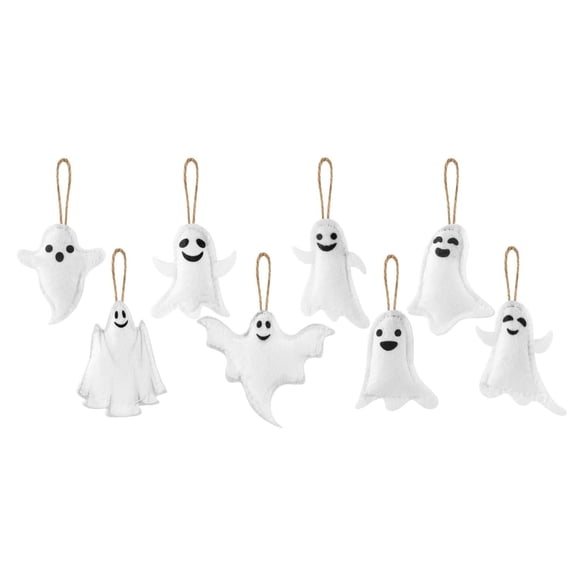 24Pcs Halloween Ghost Ornaments Tree Decoration White Ghost for Small Christmas Tree Home Indoor Decor Party Supplies, Hanging Ghosts for Haunted House Yard