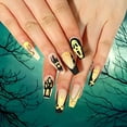 24Pcs Halloween Press on Nails Fake Nails Black False Nails Spider 