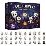 24Pcs Halloween Skeleton Advent Calendar 2026 2D Flat Acrylic Hanging Charms Holiday Present Mystery Blind Box for Women Girls