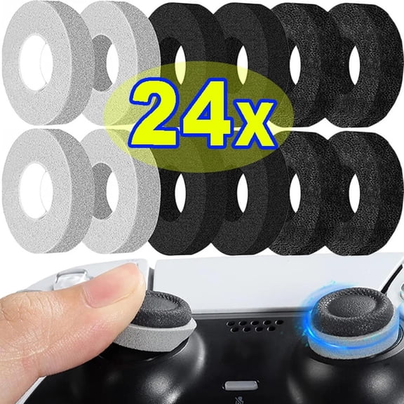 24Pcs Handle Protection Rings Precision Control Ring Aim Assist For Ps4 For Ps5 Black Low Elasticity Smile Home