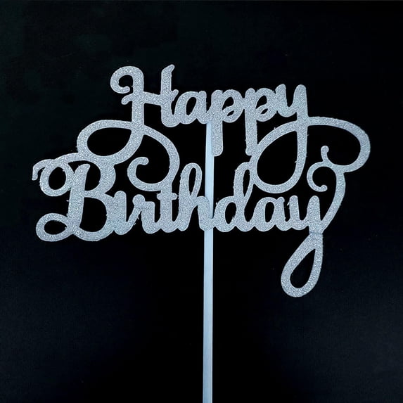 24Pcs Happy Birthday Cake Toppers 5.5inch Glitter Happy Birthday Cake ...