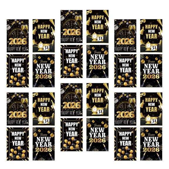 24Pcs Happy New Year Bottle Sticker For Champagne Wine Holiday Drinks Waterproof Decorative Wine Bottle Wrapping Labels