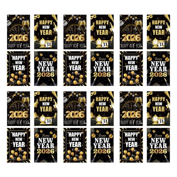 24Pcs Happy New Year Bottle Sticker For Champagne Wine Holiday Drinks Waterproof Decorative Wine Bottle Wrapping Labels