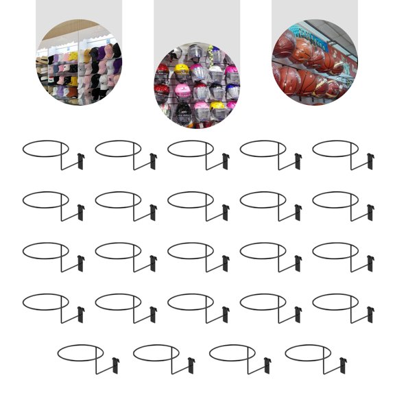 24Pcs Hat Hooks Wire Grid Wall Hat Holder Hat Display Multiple Hooks for Gridwall for Retail Cloth Wardrobe Black