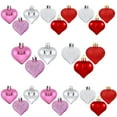 thumbnail image 1 of 24Pcs Heart Ornaments Multi Finish Heart Baubles Hanging Ornaments for Valentine's Day Decor Mother's Day Christmas Tree Wedding Anniversary Party Decoration, 1 of 6