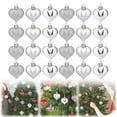 thumbnail image 1 of 24Pcs Heart Ornaments,Multi Finish Heart Baubles Hanging Ornaments for Valentine's Day Decor Mother's Day Christmas Tree Wedding Anniversary Party Decoration(Silver), 1 of 9
