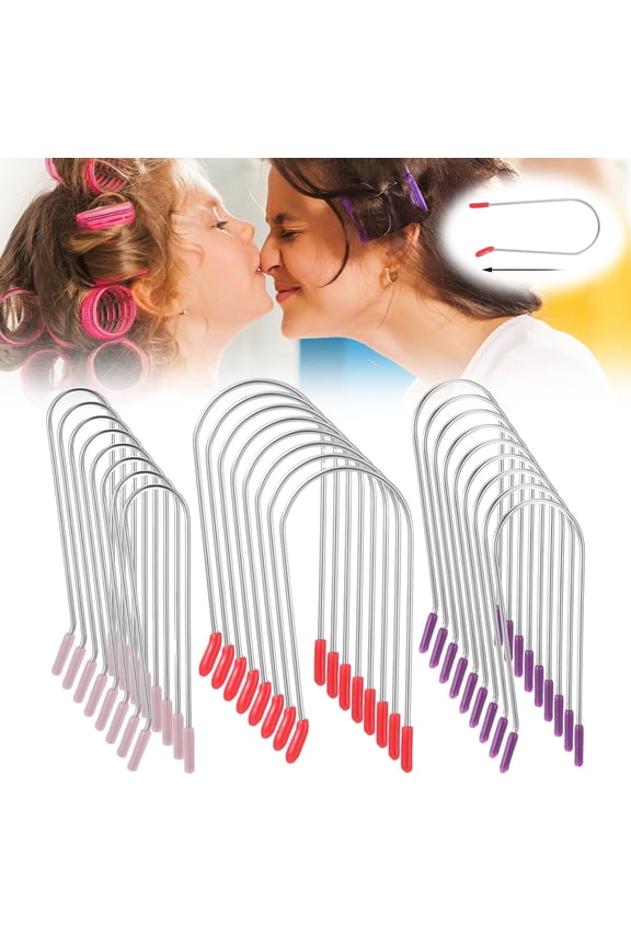 24Pcs Hot Curling Roller Clip Replacement All Sized Hot Roller Clips Rollers Securing Pin for Home Salon Hot Roller Accessories(¾" 1" 1¼")