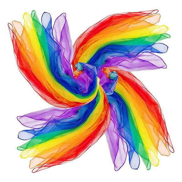 24Pcs Kids Juggling Scarves Dance Music Scarves Colorful Scarves Movement Scarves Rhythm Scarves for Children Movement