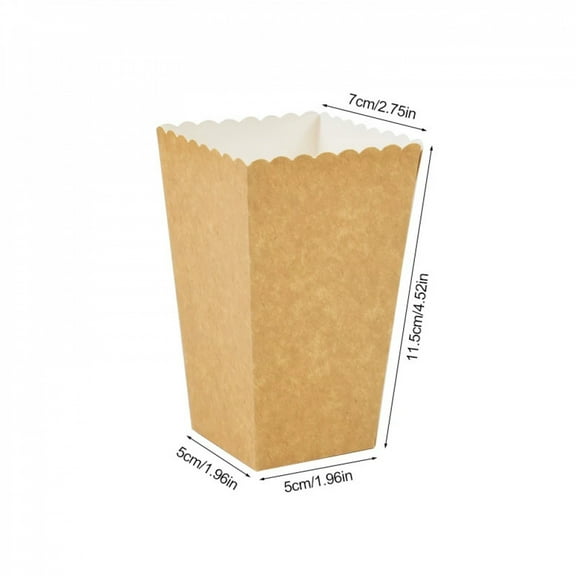 24Pcs Kraft Paper Popcorn Boxes Container Birthday Party Movie Night Fries Cup Snack Buckets Wedding Favors Gift Box Supplies