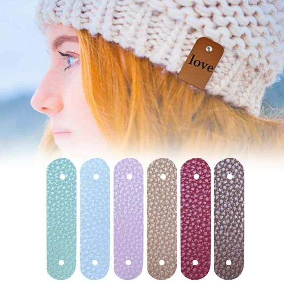 24Pcs Leather Tags Handmade PU Crochet Labels Blank Custom Embossed DIY Craft Supplies with 2 Holes for Knitting Sewing Projects