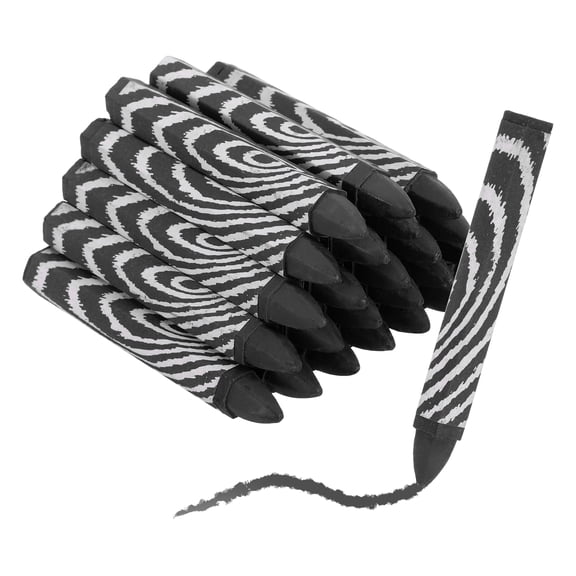 24Pcs Lumber Marking Crayons, 4.1" x 0.6" Hex Wax Tire Marker Pen Drawing Crayons for Wood Metal(Black)