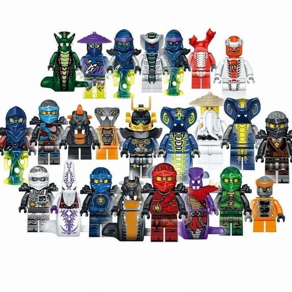 24Pcs MOC Blizzard Ninja Samurai Building Blocks Set, Zane Kai Jay Ghost Warrior Action Figures, Ideal Gift for Kids &