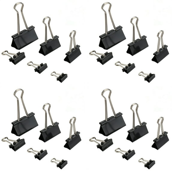 24Pcs Metal Foldback Clip Long Tail Clip Stainless Steel Binder Clip File Paper Clamp for Bag Picture File Document