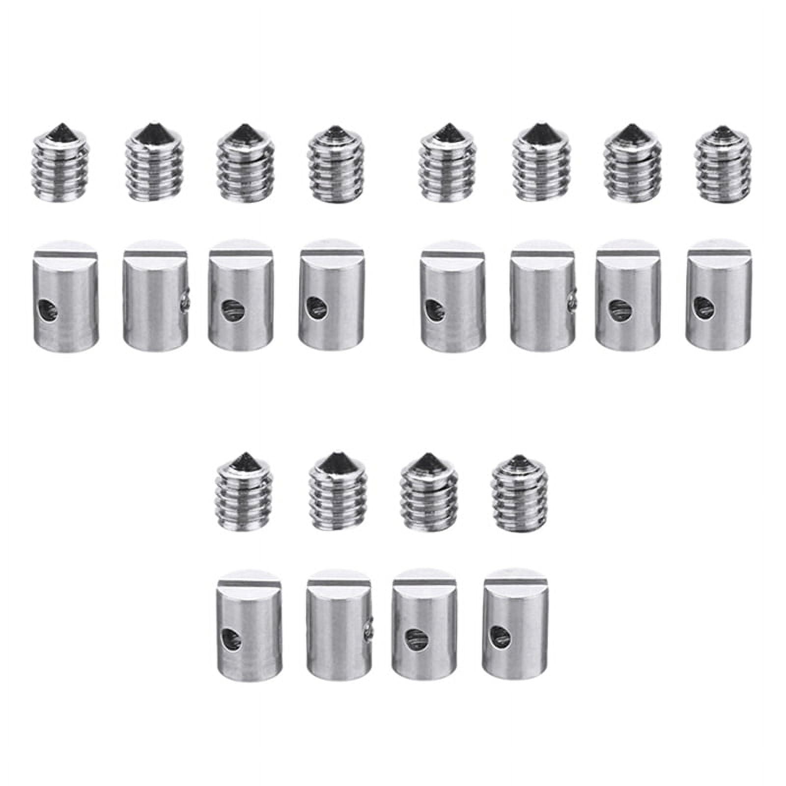 24Pcs Metal Solderless Cable Nipples 5mm Throttle with Screw for