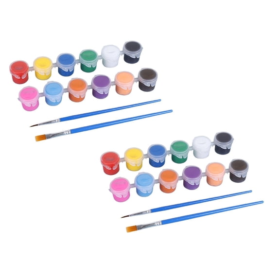 24Pcs Mini Acrylic 12 Colors Acrylic Strips For Kids&Adults Craft Kids Painting Container Strips Storage For Home Birthday Classroom Party 12X5Ml Office&Craft&Stationery