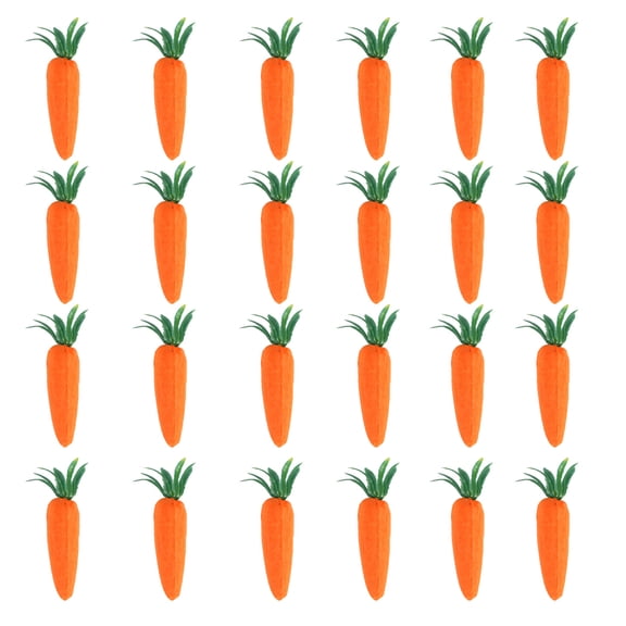 24Pcs Mini Artificial Carrots Artificial Vegetable Model Ornament Simulation Carrots for Home Fruit Basket Craft Photo Props Easter Decorations