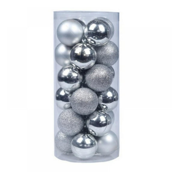 24Pcs Mini Christmas Balls Ornaments, Small Xmas Baubles for Christmas Tree, Hanging Ball for Holiday Wedding Party Decoration (3cm, Silver)