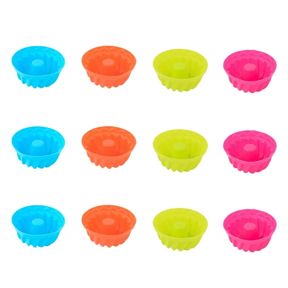 24Pcs Mini Pumpkin Silicone Cupcake Baking Cups, Nonstick Pastry Muffin Pan for Fluted Cakes