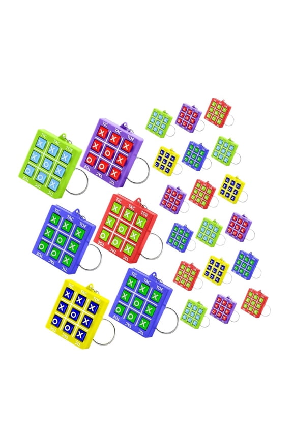 24Pcs Miniature Puzzle Game Keyrings Pocket Sized Game For School Children Random Colors Keychains Pendant
