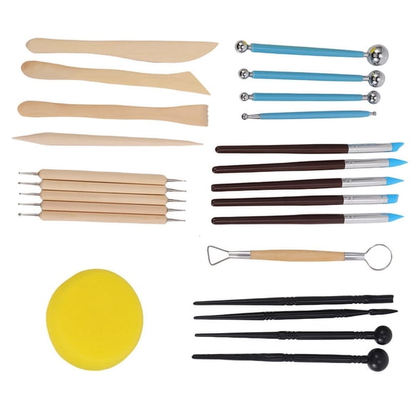 24Pcs Modeling Clay Sculpting Tools Set,Polymer Modeling Clay Sculpting Tools Rock Painting Kit for Sculpture Pottery