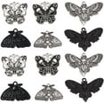 thumbnail image 1 of 24Pcs Moth Charms Gothic Style Halloween Antique Silver Skull Charms Black Moon Phase Moth Insect Charm Butterfly Skeleton Head Charm, 1 of 6