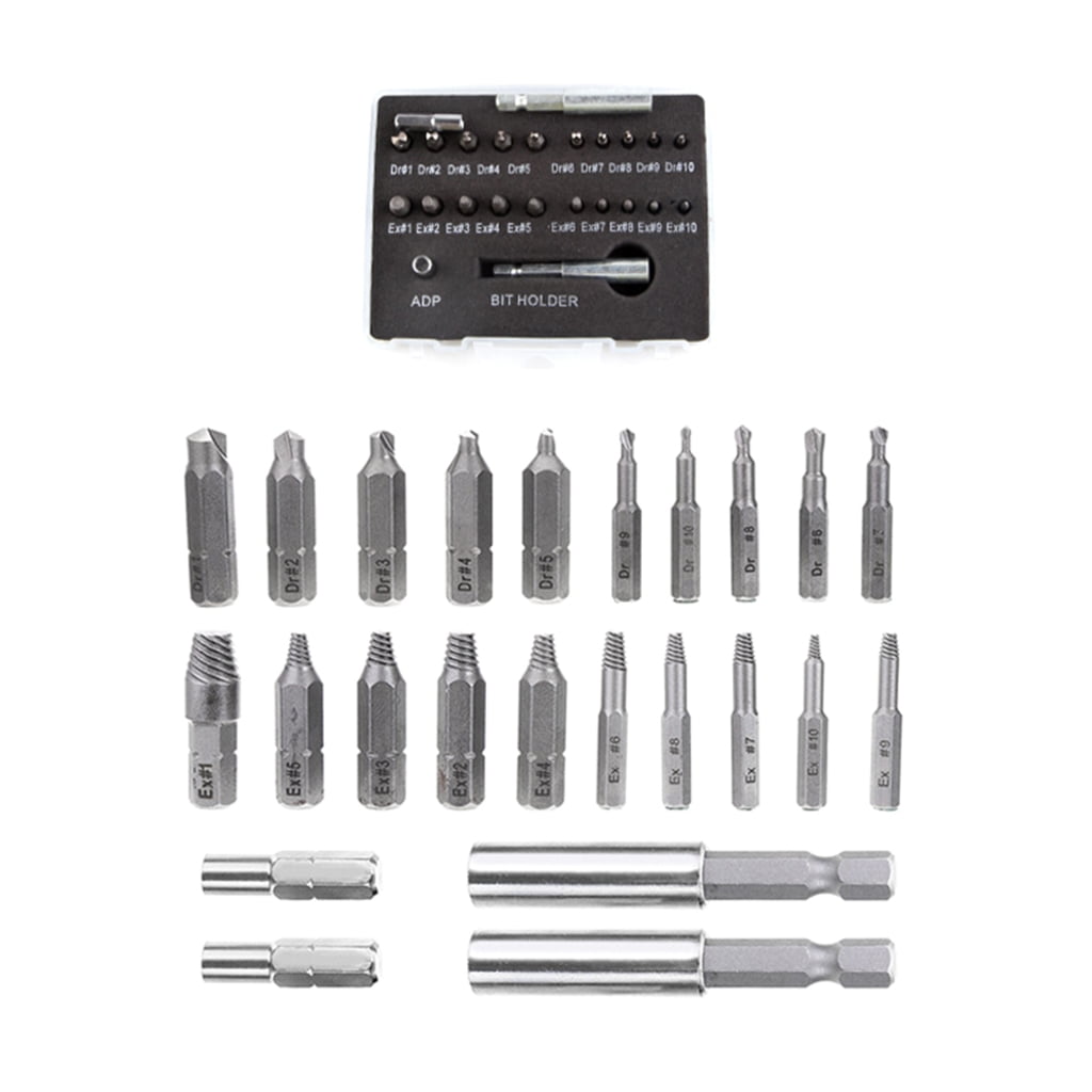 24Pcs MultiSplines Screw Extractor Set Hex Head Bit Socket Wrench Bolt