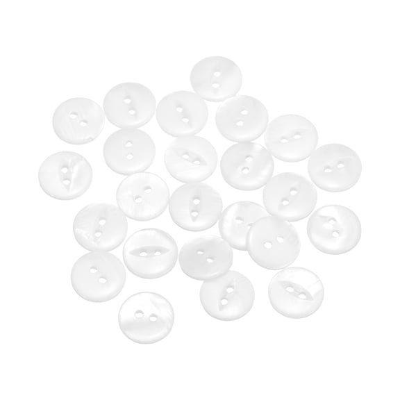 24Pcs Natural Shell Buttons, 2 Hole 12mm Mother of Pearl Buttons, Fish Eye Button for Shirt Coat Suits Jacket Jeans Skirt Pants Dress Sewing Craft DIY Decoration, White