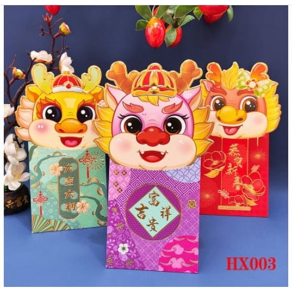 24Pcs New Year Red Envelopes Lucky Hong Bao Money Present Envelope Spring Festival Money Pocket