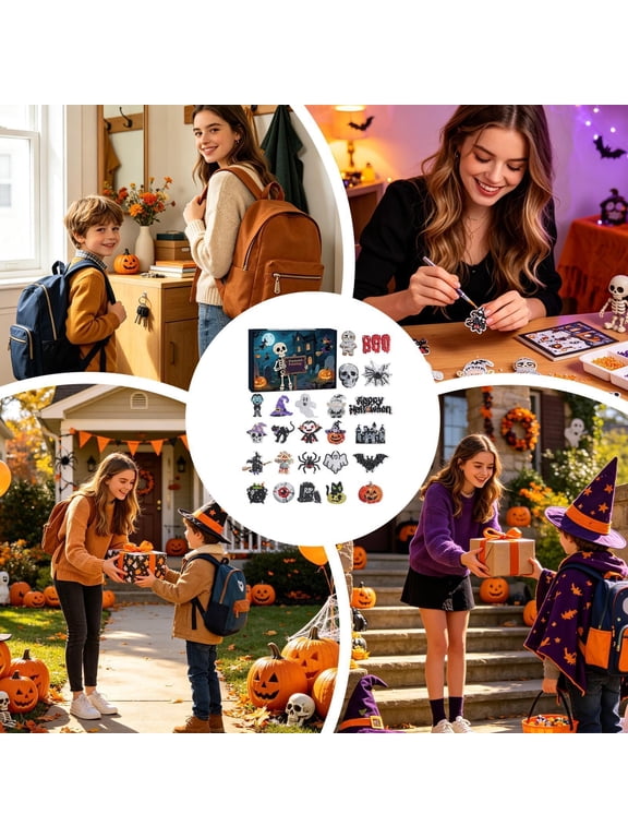 24Pcs Nightmare Before Christmas Blind Box, Halloween Character Keychains Ornaments, Jack Skellington Zero PVC Charms, Gothic Party Favors Goodie Bag Fillers for Kids Adults