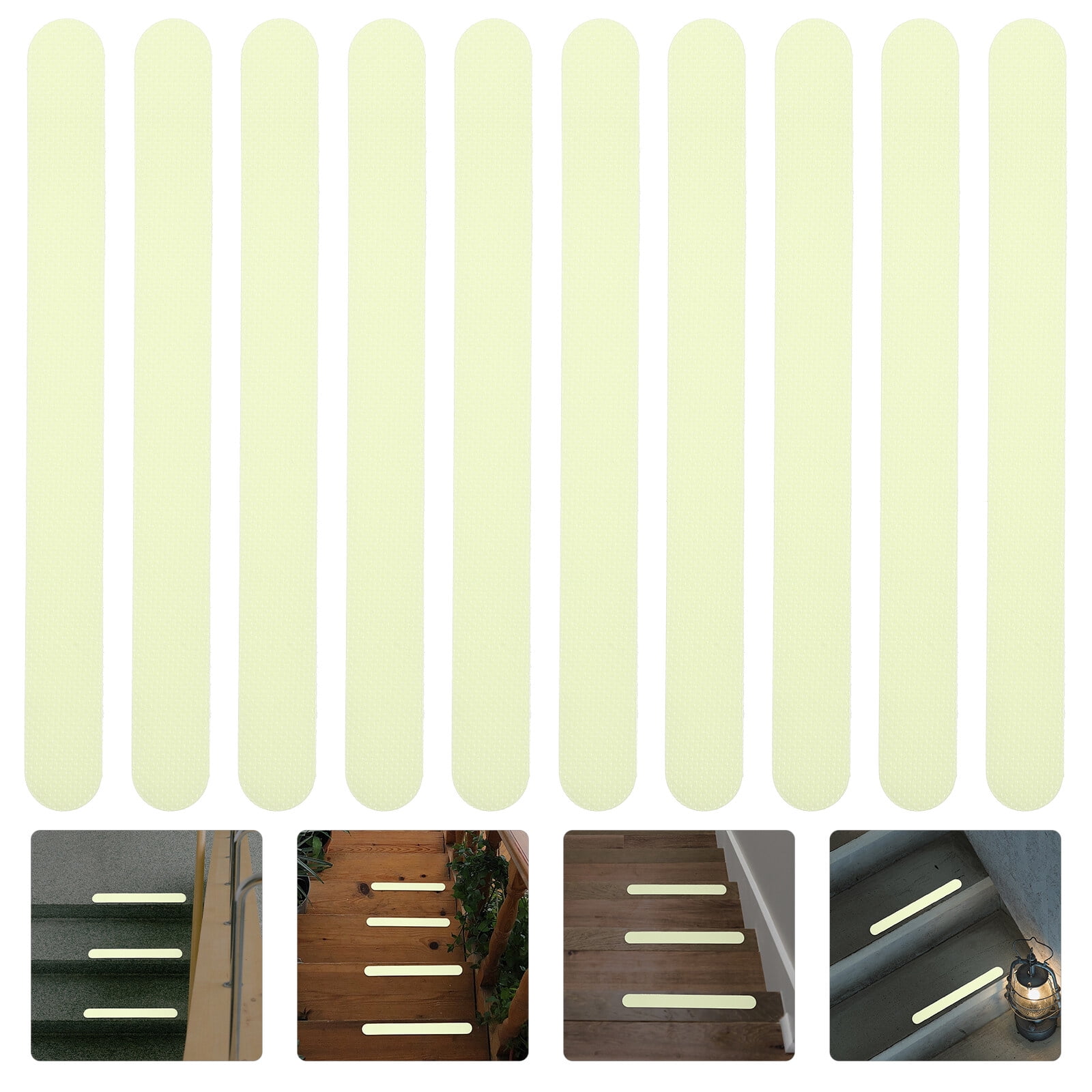 24Pcs Nonskid Stairs Tapes Stairs Glow in the Dark Stripes Steps Reflective Strips Stairs Anti