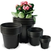 24Pcs Nursery Pots Plastic Planter with Drainage Holes, Round Indoor/Outdoor Plant Pots for Seed Starting