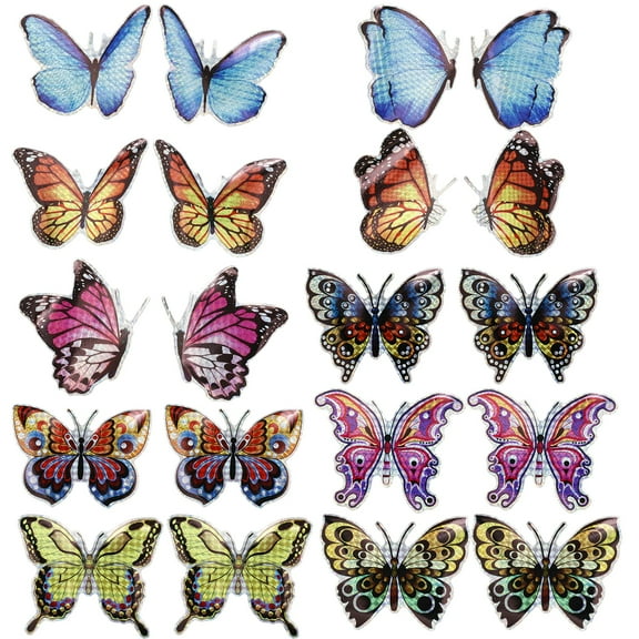 24Pcs PVC Butterfly Magnet Screen Double Side Butterfly Magnetic Decal Waterproof Magnetic Fly Screen Sticker for Home Decor