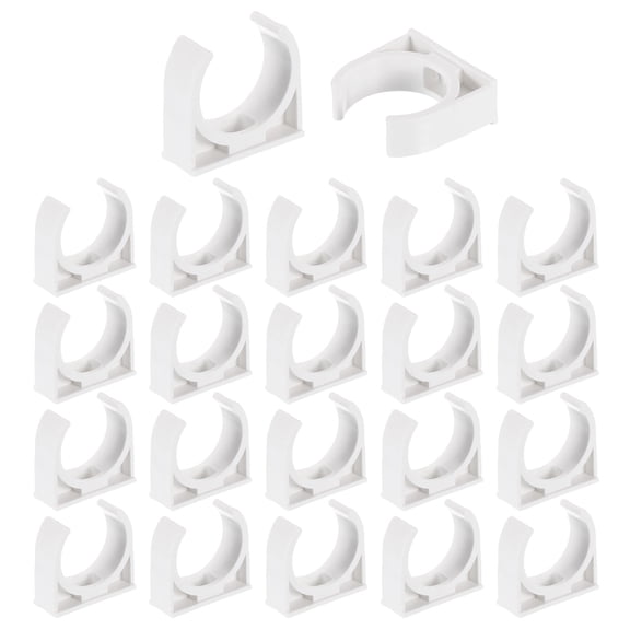 24Pcs Water Pipe Clamps Clips, U-Shaped Holder Buckles for 32mm OD, White