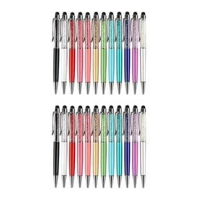 24Pcs/Pack Bling Bling 2-In-1 Slim Crystal Diamond Stylus Pen and Ink Ballpoint Pens (12 Colors)