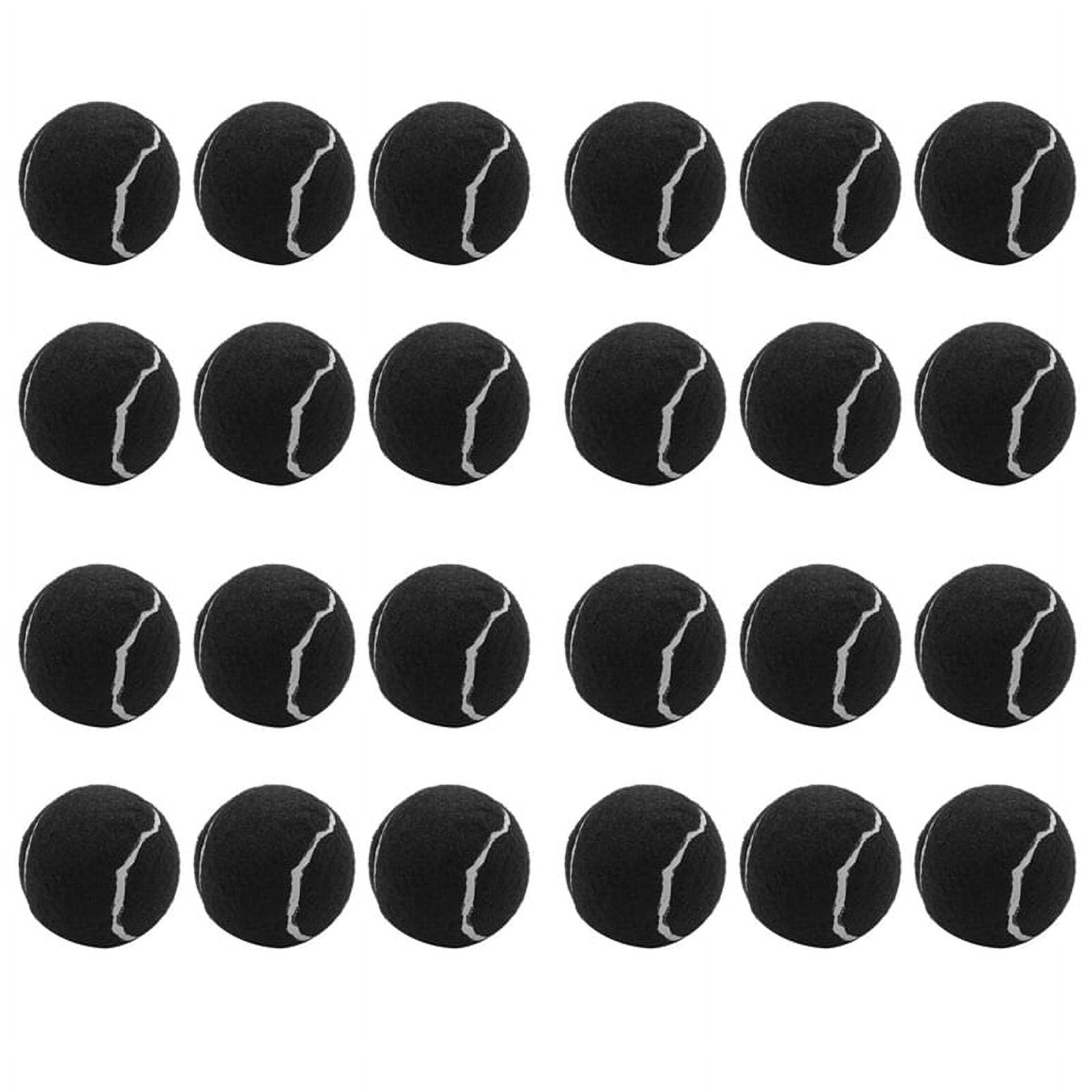 24Pcs Pack Tennis Balls Wear- Elastic Training Balls 66mm Ladies Beginners Practice Tennis ,Black