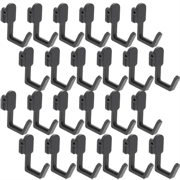 24Pcs Pegboard Hooks J Shape Hook Peg Board Tool Organizer Accessories, Black