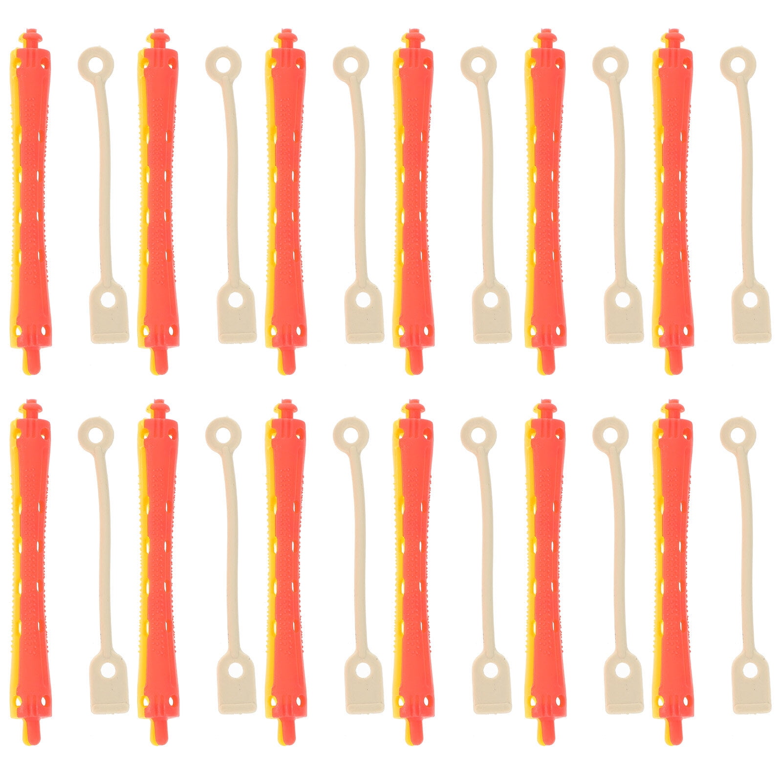 24Pcs Perm Rod Hair Roller with Rubber Band Home Barber Hair Styling